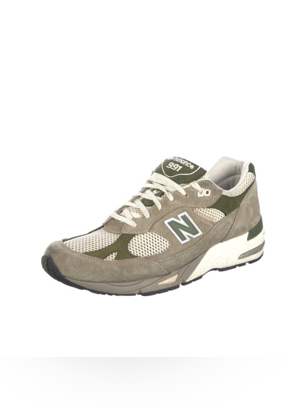 New Balance 991 Men's Green and Gray Suede Mesh Sneakers